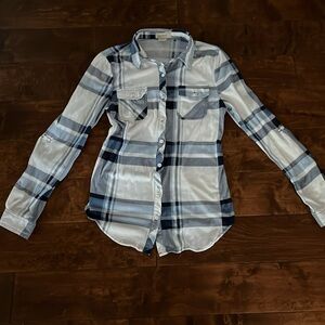 Blue and White Button Down